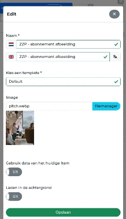 2. Adjust the desired content blocks.